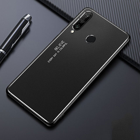 Coque Luxe Aluminum Metal Housse Etui T01 pour Huawei P30 Lite New Edition Noir