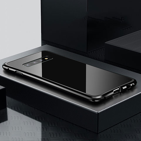 Coque Luxe Aluminum Metal Housse Etui T01 pour Samsung Galaxy S10 Plus Noir