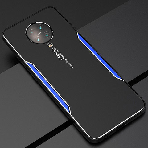 Coque Luxe Aluminum Metal Housse Etui T02 pour Xiaomi Redmi K30 Pro 5G Bleu