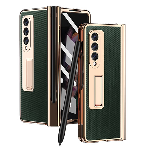 Coque Luxe Cuir et Plastique Housse Etui Mat ZL3 pour Samsung Galaxy Z Fold4 5G Vert