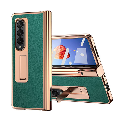 Coque Luxe Cuir et Plastique Housse Etui Mat ZL6 pour Samsung Galaxy Z Fold4 5G Vert