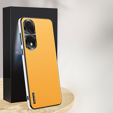 Coque Luxe Cuir Housse Etui AT1 pour Huawei Honor 90 Pro 5G Jaune