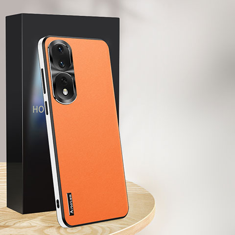Coque Luxe Cuir Housse Etui AT1 pour Huawei Honor 90 Pro 5G Orange