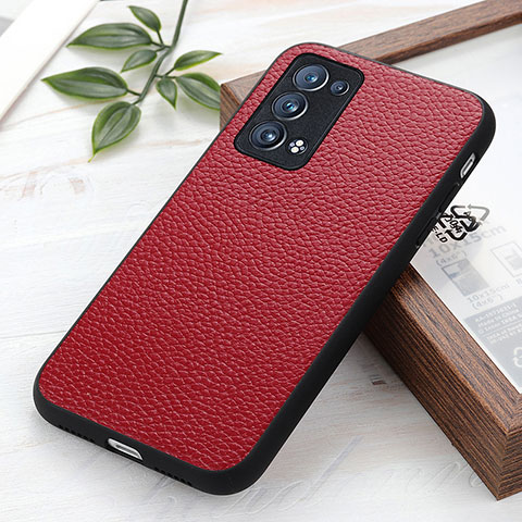 Coque Luxe Cuir Housse Etui B02H pour Oppo Reno6 Pro 5G Rouge