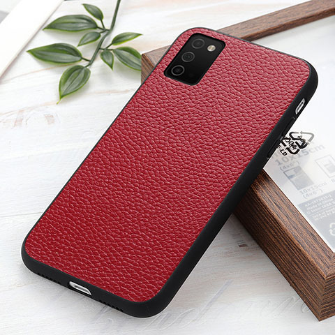 Coque Luxe Cuir Housse Etui B02H pour Samsung Galaxy M02s Rouge