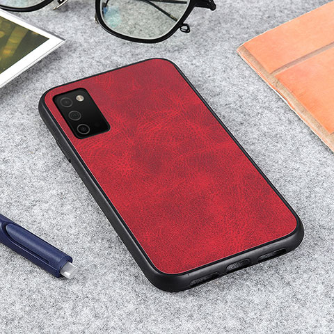 Coque Luxe Cuir Housse Etui B03H pour Samsung Galaxy A02s Rouge