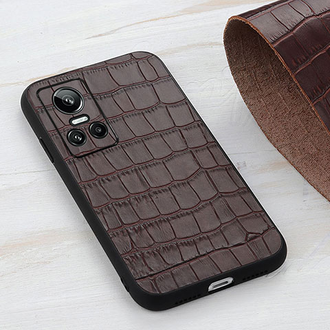 Coque Luxe Cuir Housse Etui B04H pour Realme GT Neo3 5G Marron