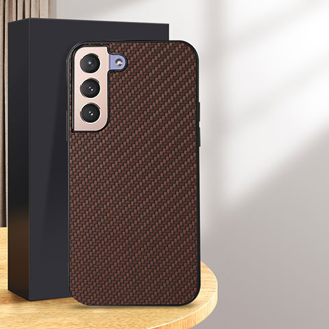 Coque Luxe Cuir Housse Etui B07H pour Samsung Galaxy S25 Plus 5G Marron