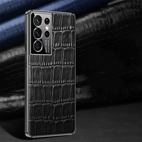 Coque Luxe Cuir Housse Etui C09 pour Samsung Galaxy S23 Ultra 5G Noir