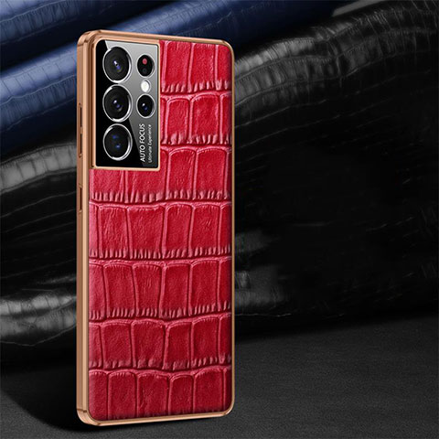 Coque Luxe Cuir Housse Etui C09 pour Samsung Galaxy S23 Ultra 5G Rouge