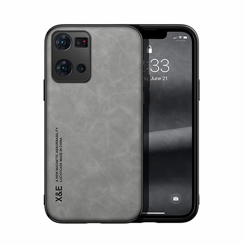 Coque Luxe Cuir Housse Etui DY1 pour Oppo Reno7 4G Gris