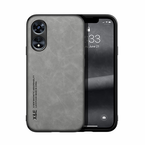 Coque Luxe Cuir Housse Etui DY2 pour Oppo A58 5G Gris