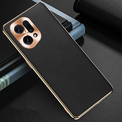 Coque Luxe Cuir Housse Etui GS1 pour Oppo Find X5 5G Noir