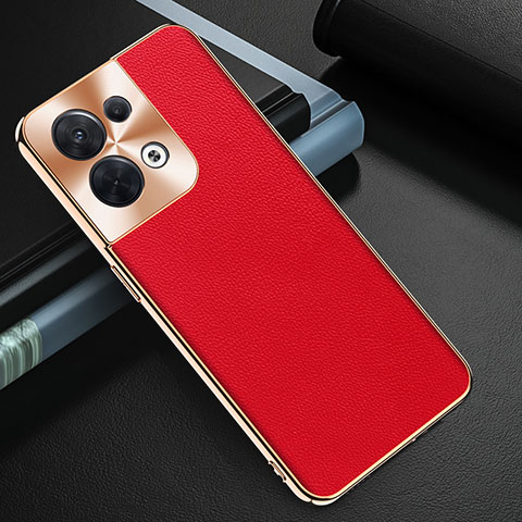 Coque Luxe Cuir Housse Etui GS1 pour Oppo Reno9 5G Rouge