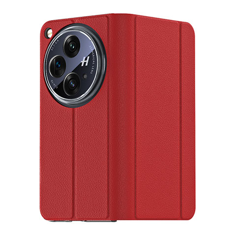 Coque Luxe Cuir Housse Etui GS3 pour OnePlus Open 5G Rouge