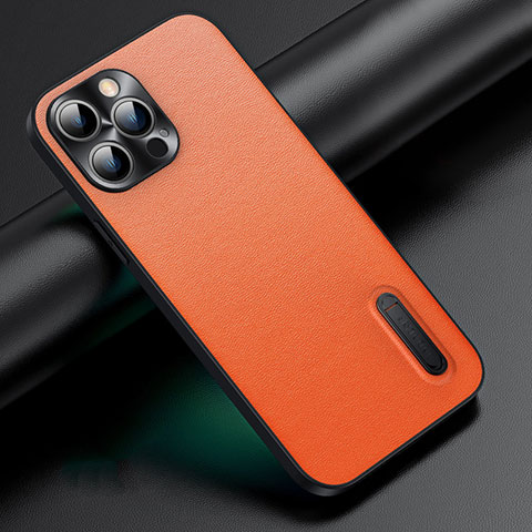 Coque Luxe Cuir Housse Etui JB3 pour Apple iPhone 13 Pro Max Orange