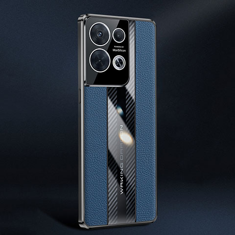 Coque Luxe Cuir Housse Etui JB3 pour Oppo Reno9 Pro 5G Bleu
