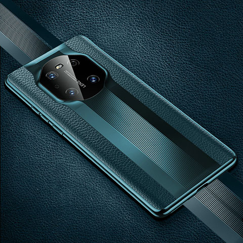 Coque Luxe Cuir Housse Etui K01 pour Huawei Mate 40 Pro Cyan