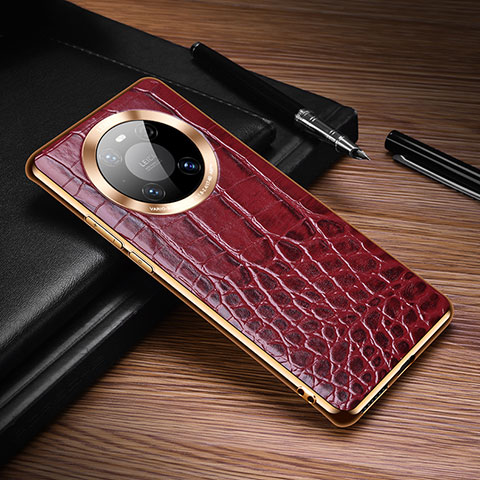 Coque Luxe Cuir Housse Etui K05 pour Huawei Mate 40E Pro 5G Rouge