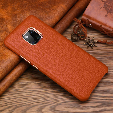 Coque Luxe Cuir Housse Etui L01 pour Huawei Mate 20 RS Marron