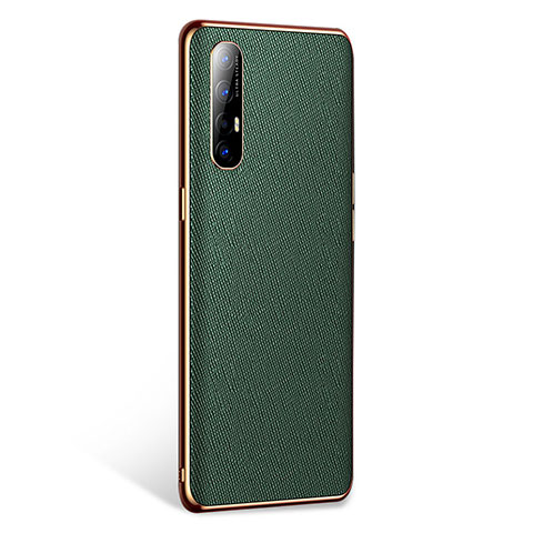 Coque Luxe Cuir Housse Etui L02 pour Oppo Find X2 Neo Vert