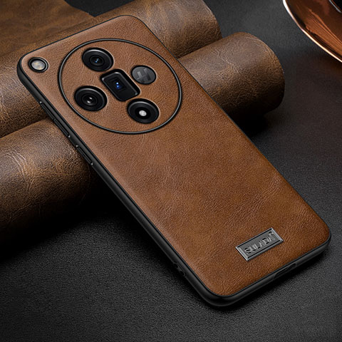 Coque Luxe Cuir Housse Etui LD1 pour Oppo Find X7 5G Marron