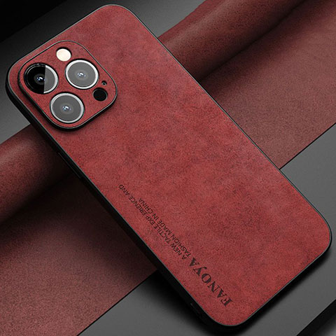Coque Luxe Cuir Housse Etui LS1 pour Apple iPhone 12 Pro Max Rouge