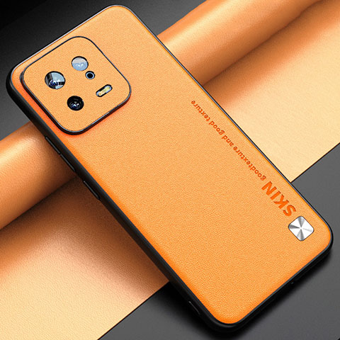 Coque Luxe Cuir Housse Etui LS2 pour Xiaomi Mi 13 Pro 5G Orange