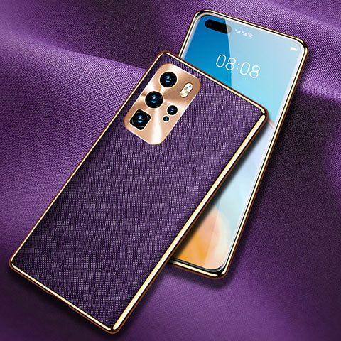 Coque Luxe Cuir Housse Etui N03 pour Huawei P40 Pro Violet