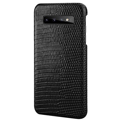 Coque Luxe Cuir Housse Etui P02 pour Samsung Galaxy S10e Noir