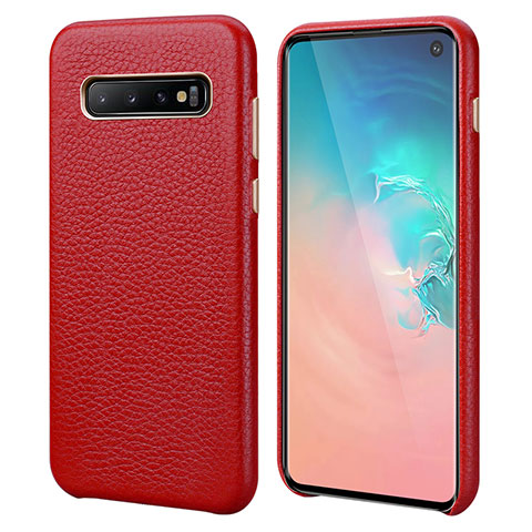 Coque Luxe Cuir Housse Etui P03 pour Samsung Galaxy S10 5G Rouge