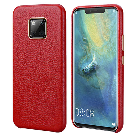 Coque Luxe Cuir Housse Etui P04 pour Huawei Mate 20 Pro Rouge