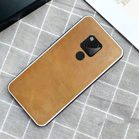 Coque Luxe Cuir Housse Etui pour Huawei Mate 20 Orange