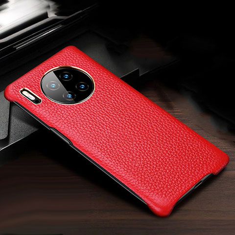 Coque Luxe Cuir Housse Etui pour Huawei Mate 30 Pro 5G Rouge