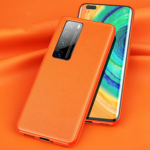 Coque Luxe Cuir Housse Etui pour Huawei Nova 7 Pro 5G Orange