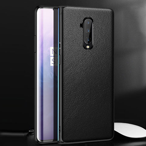 Coque Luxe Cuir Housse Etui pour OnePlus 7T Pro 5G Noir
