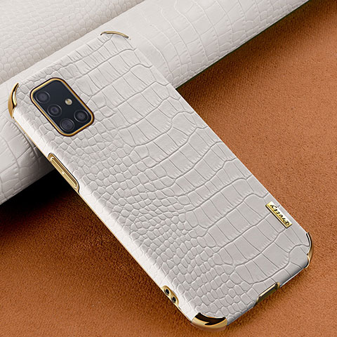 Coque Luxe Cuir Housse Etui pour Samsung Galaxy A51 4G Blanc