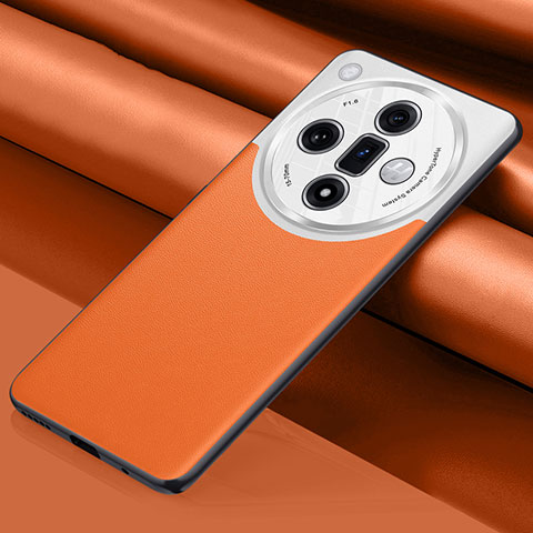 Coque Luxe Cuir Housse Etui QK1 pour Oppo Find X7 5G Orange