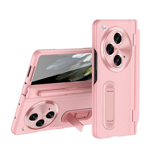 Coque Luxe Cuir Housse Etui QK2 pour OnePlus Open 5G Rose