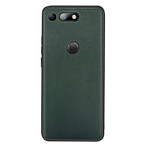 Coque Luxe Cuir Housse Etui R01 pour Huawei Honor V20 Vert