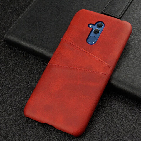 Coque Luxe Cuir Housse Etui R01 pour Huawei Mate 20 Lite Rouge