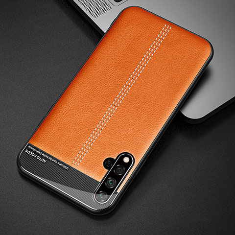 Coque Luxe Cuir Housse Etui R01 pour Huawei Nova 5 Orange