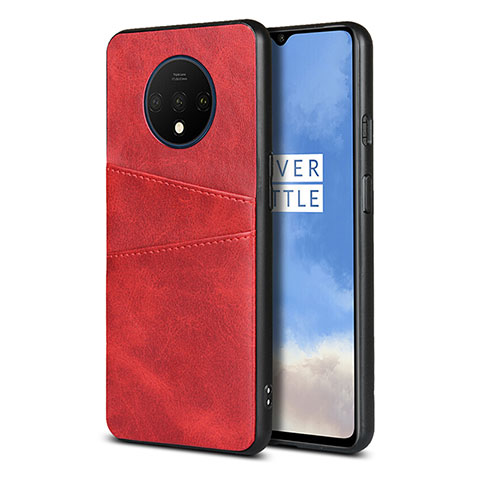 Coque Luxe Cuir Housse Etui R01 pour OnePlus 7T Rouge