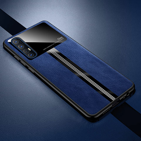 Coque Luxe Cuir Housse Etui R01 pour Oppo Find X2 Neo Bleu