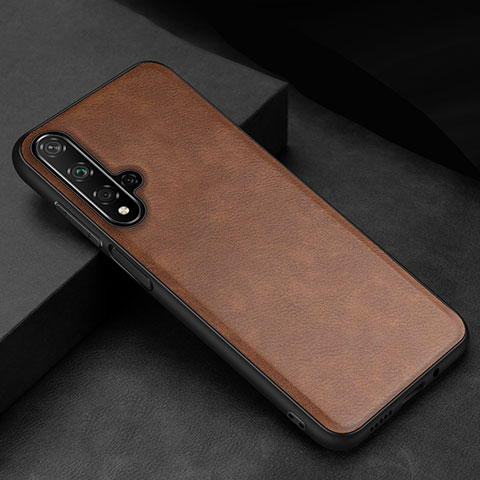 Coque Luxe Cuir Housse Etui R02 pour Huawei Honor 20 Marron