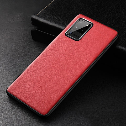 Coque Luxe Cuir Housse Etui R02 pour Samsung Galaxy S20 Ultra 5G Rouge