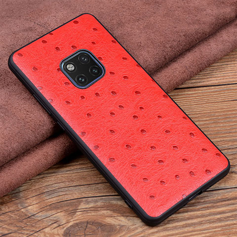 Coque Luxe Cuir Housse Etui R03 pour Huawei Mate 20 Pro Rouge