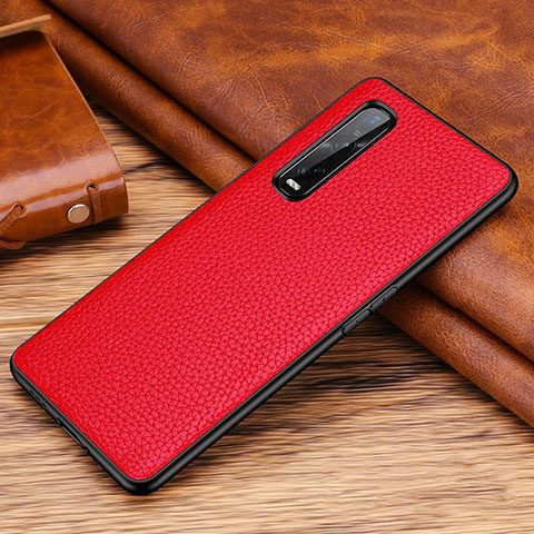 Coque Luxe Cuir Housse Etui R03 pour Oppo Find X2 Pro Rouge
