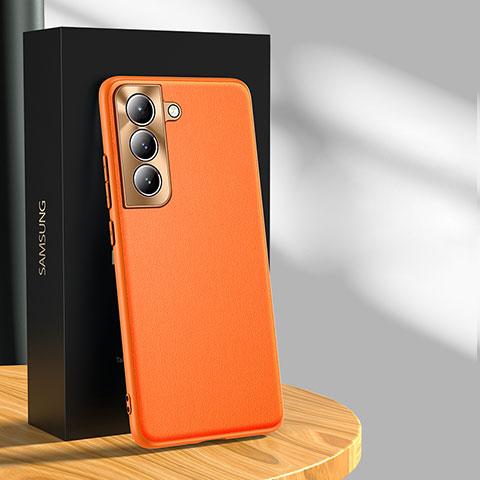 Coque Luxe Cuir Housse Etui R03 pour Samsung Galaxy S21 5G Orange