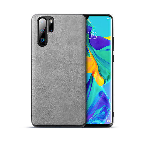 Coque Luxe Cuir Housse Etui R04 pour Huawei P30 Pro New Edition Gris